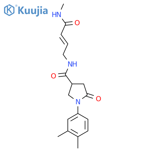 (2E)-4-{[1-(3,4-dimethylphenyl)-5-oxopyrrolidin-3-yl]formamido}-N-methylbut-2-enamide structure