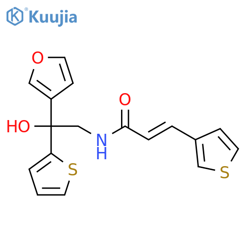 (2E)-N-2-(furan-3-yl)-2-hydroxy-2-(thiophen-2-yl)ethyl-3-(thiophen-3-yl)prop-2-enamide structure