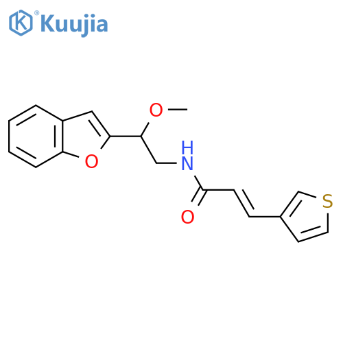 (2E)-N-2-(1-benzofuran-2-yl)-2-methoxyethyl-3-(thiophen-3-yl)prop-2-enamide structure