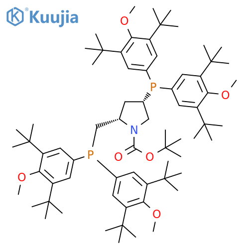 1-Pyrrolidinecarboxylic acid, 4-[bis[3,5-bis(1,1-dimethylethyl)-4-methoxyphenyl]phosphino]-2-[[bis[3,5-bis(1,1-dimethylethyl)-4-methoxyphenyl]phosphino]methyl]-, 1,1-dimethylethyl ester, (2S,4S)- structure