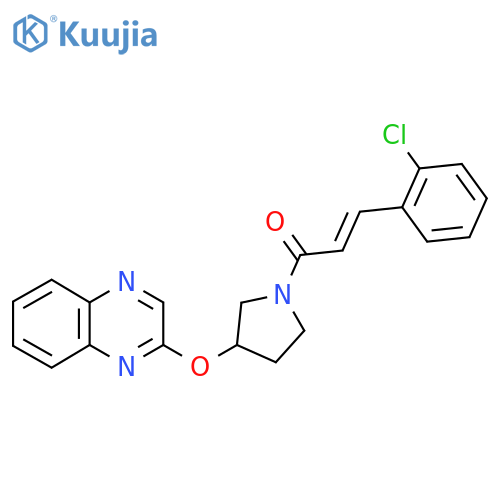 (2E)-3-(2-chlorophenyl)-1-[3-(quinoxalin-2-yloxy)pyrrolidin-1-yl]prop-2-en-1-one structure