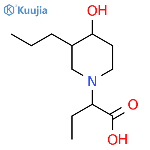 2-(4-Hydroxy-3-propylpiperidin-1-yl)butanoic acid structure