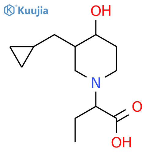 2-(3-(Cyclopropylmethyl)-4-hydroxypiperidin-1-yl)butanoic acid structure