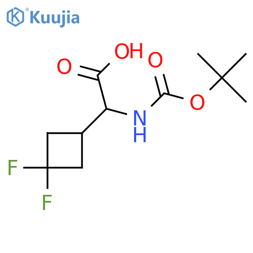 2-((Tert-butoxycarbonyl)amino)-2-(3,3-difluorocyclobutyl)acetic acid structure