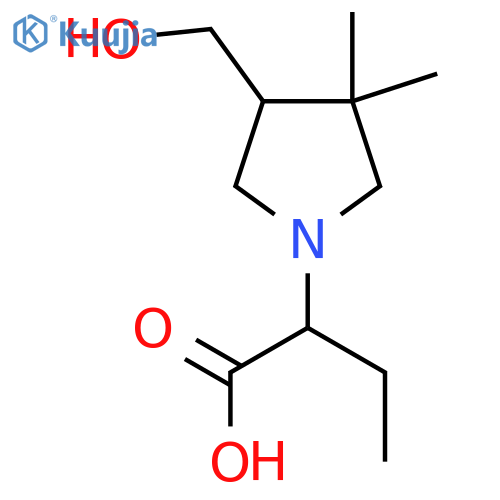 2-(4-(Hydroxymethyl)-3,3-dimethylpyrrolidin-1-yl)butanoic acid structure