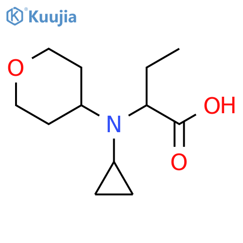 2-(cyclopropyl(tetrahydro-2H-pyran-4-yl)amino)butanoic acid structure
