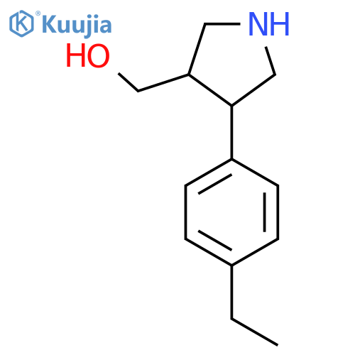 (4-(4-Ethylphenyl)pyrrolidin-3-yl)methanol structure