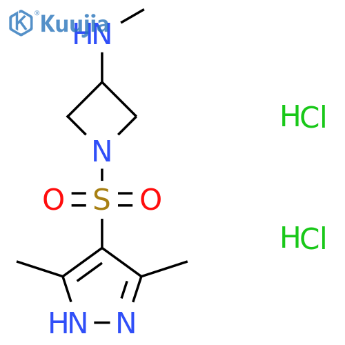 1-((3,5-dimethyl-1H-pyrazol-4-yl)sulfonyl)-N-methylazetidin-3-amine dihydrochloride structure