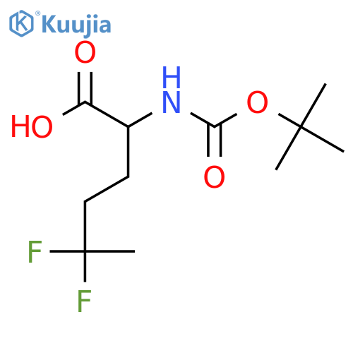 2-{[(Tert-butoxy)carbonyl]amino}-5,5-difluorohexanoic acid structure