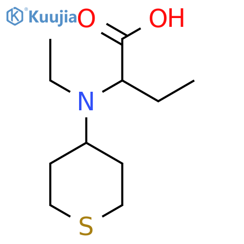 2-(ethyl(tetrahydro-2H-thiopyran-4-yl)amino)butanoic acid structure