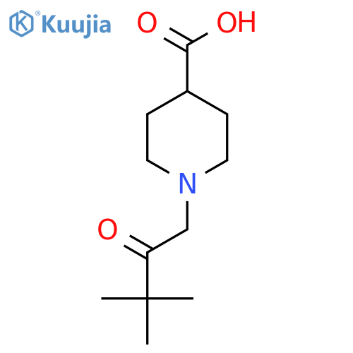1-(3,3-Dimethyl-2-oxobutyl)piperidine-4-carboxylic acid structure