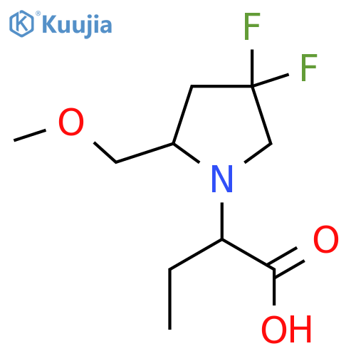 2-(4,4-Difluoro-2-(methoxymethyl)pyrrolidin-1-yl)butanoic acid structure