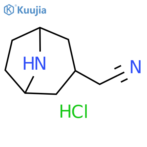 2-(8-azabicyclo[3.2.1]octan-3-yl)acetonitrile;hydrochloride structure