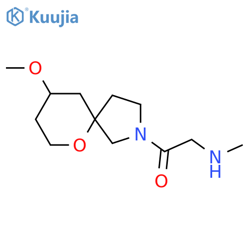 1-(9-Methoxy-6-oxa-2-azaspiro[4.5]decan-2-yl)-2-(methylamino)ethan-1-one structure