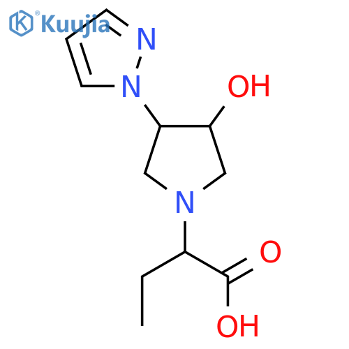 2-(3-hydroxy-4-(1H-pyrazol-1-yl)pyrrolidin-1-yl)butanoic acid structure