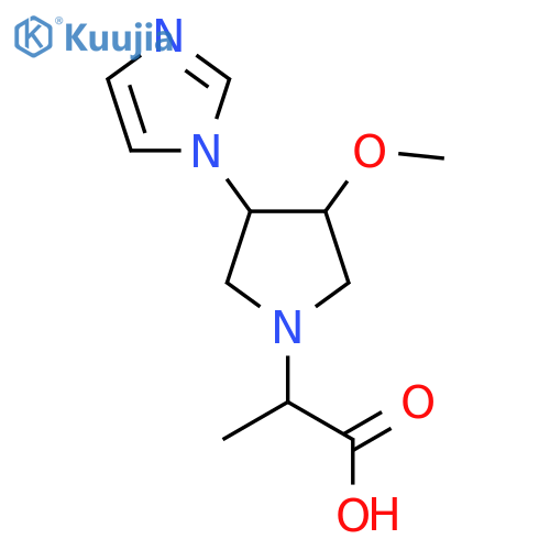 2-(3-(1H-imidazol-1-yl)-4-methoxypyrrolidin-1-yl)propanoic acid structure