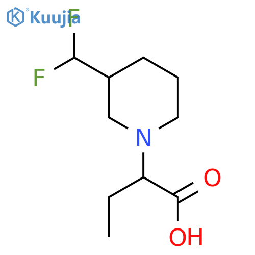 2-(3-(Difluoromethyl)piperidin-1-yl)butanoic acid structure