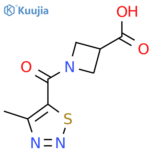 1-(4-Methyl-1,2,3-thiadiazole-5-carbonyl)azetidine-3-carboxylic acid structure