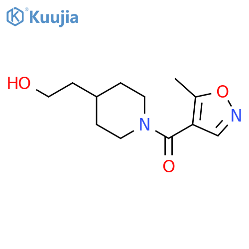 (4-(2-Hydroxyethyl)piperidin-1-yl)(5-methylisoxazol-4-yl)methanone structure