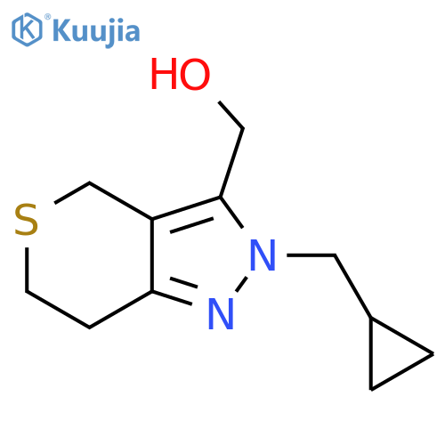 (2-(cyclopropylmethyl)-2,4,6,7-tetrahydrothiopyrano[4,3-c]pyrazol-3-yl)methanol structure