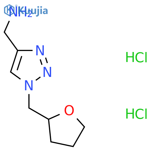 (1-((Tetrahydrofuran-2-yl)methyl)-1H-1,2,3-triazol-4-yl)methanamine dihydrochloride structure