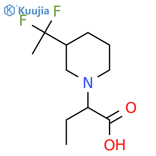 2-(3-(1,1-Difluoroethyl)piperidin-1-yl)butanoic acid structure
