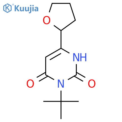 3-Tert-butyl-6-(oxolan-2-yl)-1,2,3,4-tetrahydropyrimidine-2,4-dione structure