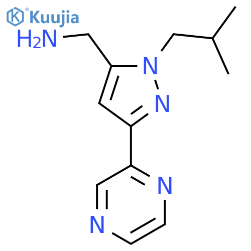 (1-isobutyl-3-(pyrazin-2-yl)-1H-pyrazol-5-yl)methanamine structure