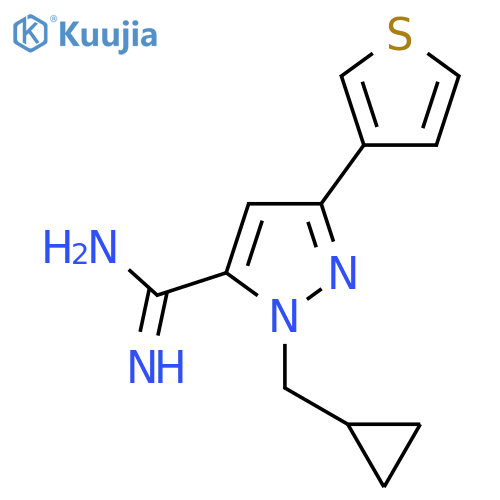 1-(cyclopropylmethyl)-3-(thiophen-3-yl)-1H-pyrazole-5-carboximidamide structure