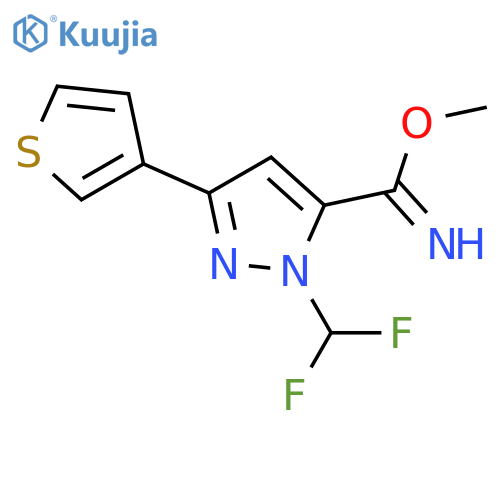 methyl 1-(difluoromethyl)-3-(thiophen-3-yl)-1H-pyrazole-5-carbimidate structure