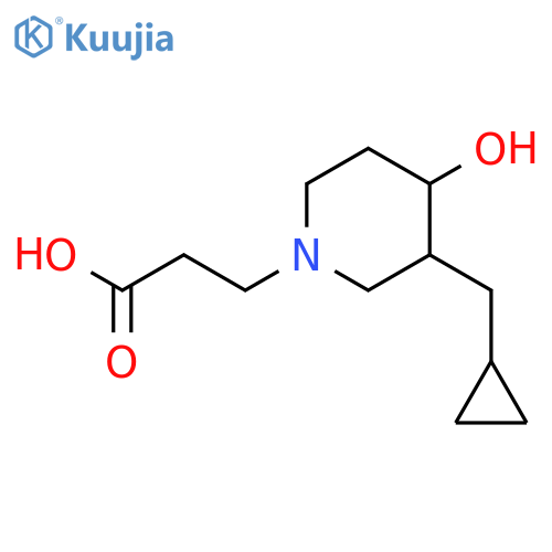 3-(3-(Cyclopropylmethyl)-4-hydroxypiperidin-1-yl)propanoic acid structure
