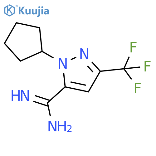 1-cyclopentyl-3-(trifluoromethyl)-1H-pyrazole-5-carboximidamide structure
