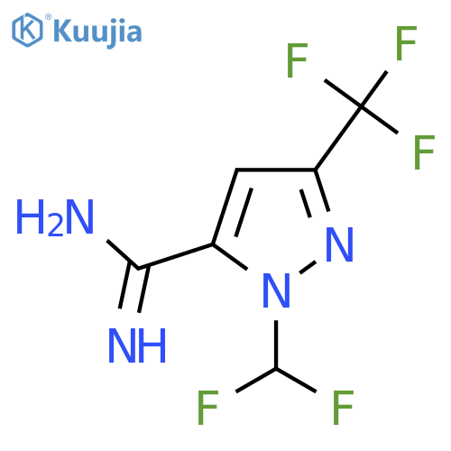 1-(difluoromethyl)-3-(trifluoromethyl)-1H-pyrazole-5-carboximidamide structure