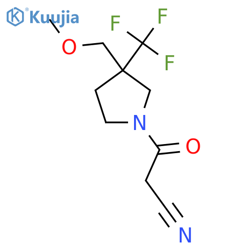3-(3-(Methoxymethyl)-3-(trifluoromethyl)pyrrolidin-1-yl)-3-oxopropanenitrile structure