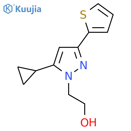 2-(5-cyclopropyl-3-(thiophen-2-yl)-1H-pyrazol-1-yl)ethan-1-ol structure