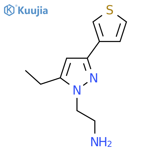 2-(5-ethyl-3-(thiophen-3-yl)-1H-pyrazol-1-yl)ethan-1-amine structure