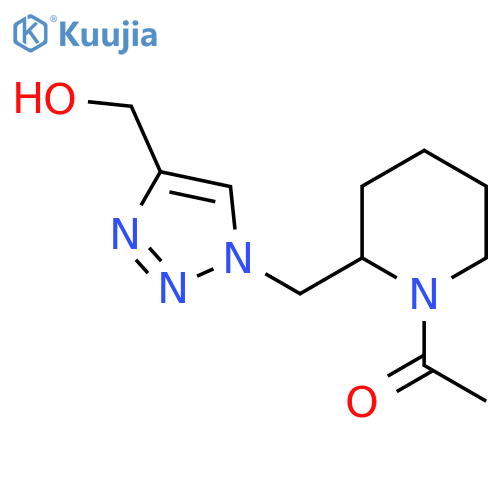 1-(2-((4-(hydroxymethyl)-1H-1,2,3-triazol-1-yl)methyl)piperidin-1-yl)ethan-1-one structure