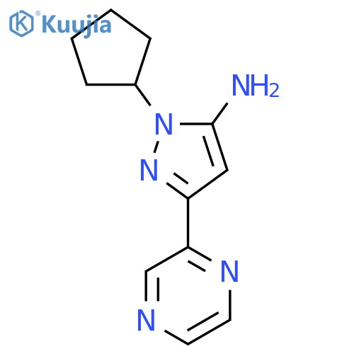 1-cyclopentyl-3-(pyrazin-2-yl)-1H-pyrazol-5-amine structure