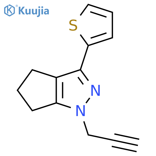 1-(Prop-2-yn-1-yl)-3-(thiophen-2-yl)-1,4,5,6-tetrahydrocyclopenta[c]pyrazole structure
