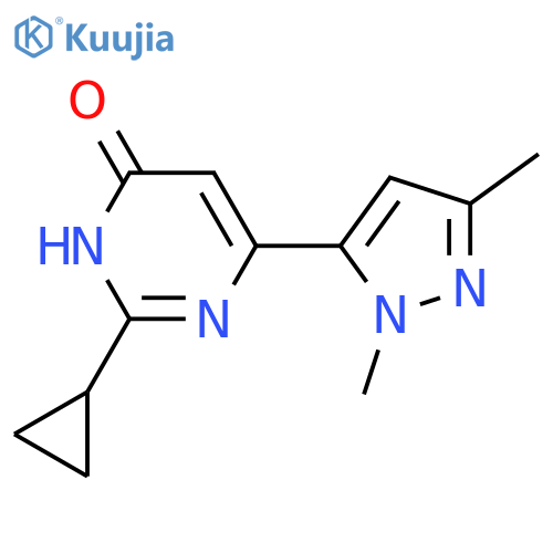 2-cyclopropyl-6-(1,3-dimethyl-1H-pyrazol-5-yl)pyrimidin-4-ol structure