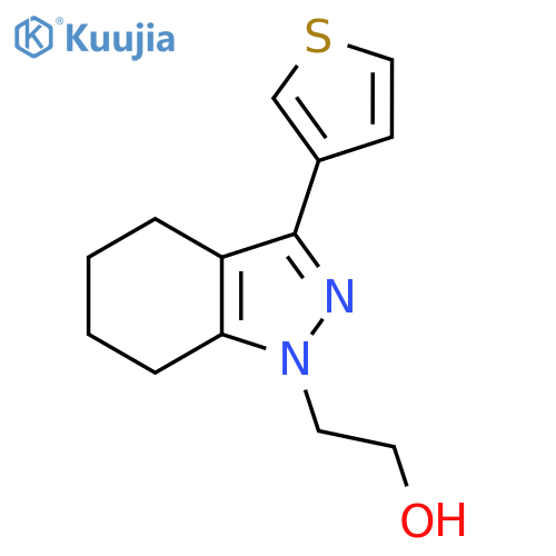 2-(3-(Thiophen-3-yl)-4,5,6,7-tetrahydro-1H-indazol-1-yl)ethan-1-ol structure