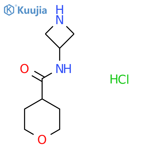 N-(Azetidin-3-yl)tetrahydro-2H-pyran-4-carboxamide hydrochloride structure