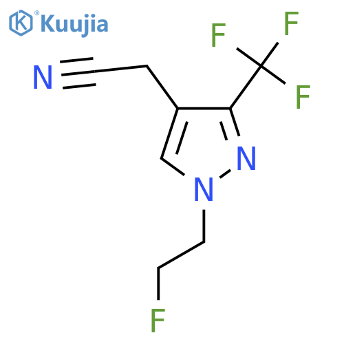 2-(1-(2-fluoroethyl)-3-(trifluoromethyl)-1H-pyrazol-4-yl)acetonitrile structure
