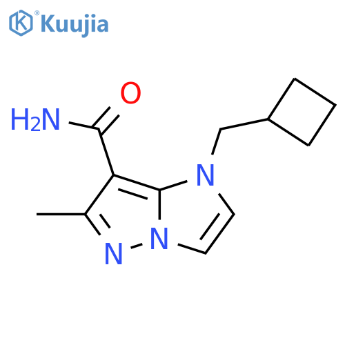 1-(cyclobutylmethyl)-6-methyl-1H-imidazo[1,2-b]pyrazole-7-carboxamide structure