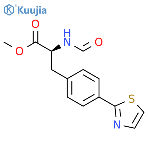 L-Phenylalanine, N-formyl-4-(2-thiazolyl)-, methyl ester structure