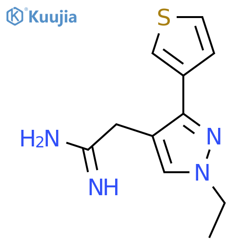 2-(1-ethyl-3-(thiophen-3-yl)-1H-pyrazol-4-yl)acetimidamide structure