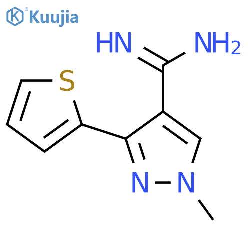 1-methyl-3-(thiophen-2-yl)-1H-pyrazole-4-carboximidamide structure