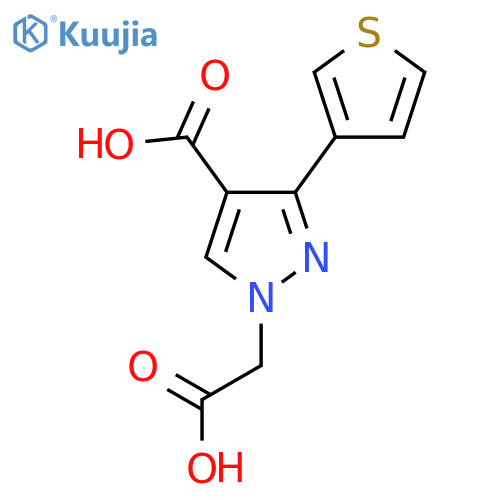 1-(carboxymethyl)-3-(thiophen-3-yl)-1H-pyrazole-4-carboxylic acid structure
