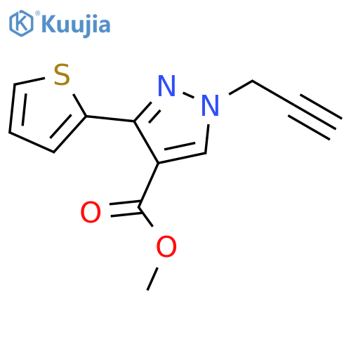 methyl 1-(prop-2-yn-1-yl)-3-(thiophen-2-yl)-1H-pyrazole-4-carboxylate structure