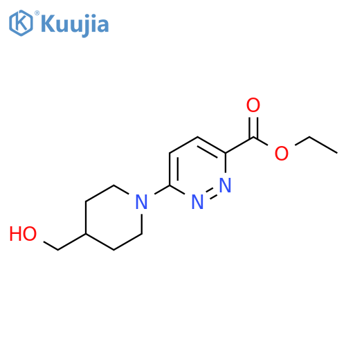 Ethyl 6-(4-(hydroxymethyl)piperidin-1-yl)pyridazine-3-carboxylate structure